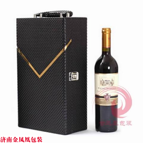 钻石纹小版黑酒盒 红酒包装盒