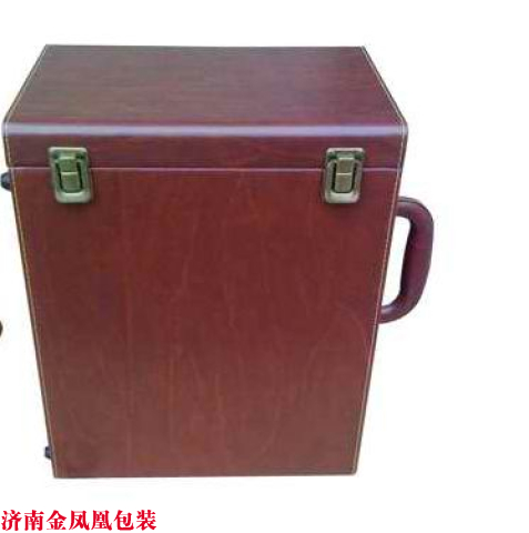 红色红酒皮盒六支装 红酒包装盒