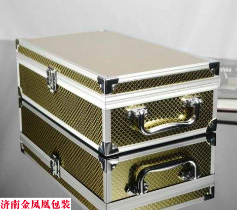 金色铝合金酒箱 新款铝合金双支酒箱 红酒包装盒