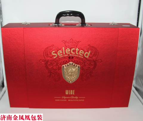 红色六只纸盒 红酒包装盒