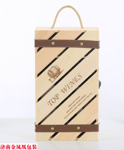 斜条镂空木盒 红酒包装盒