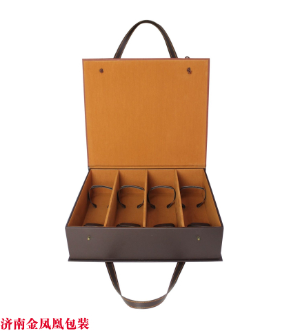 棕色四只皮盒 棕色四只皮盒 红酒包装盒